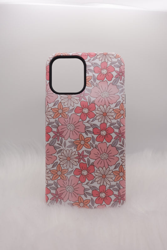 Floral patterned phone case on a white background