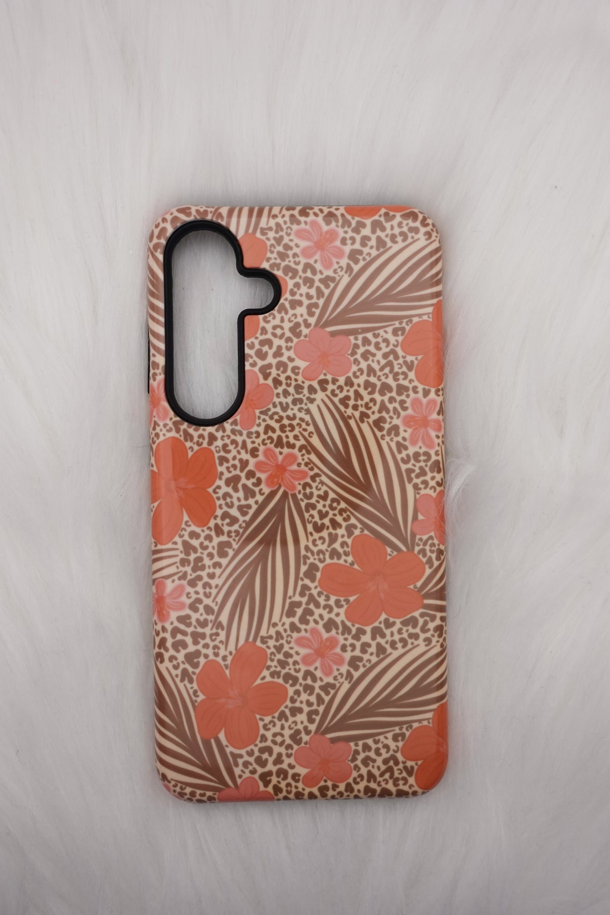 Flowers and leopard print Phone Case