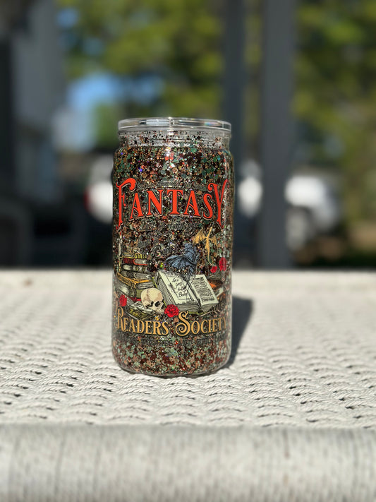 Fantasy Reader Society Glass Can